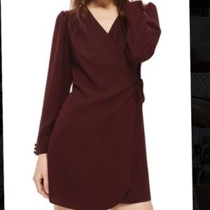 Top shop Crepe Wrap Mini Dress